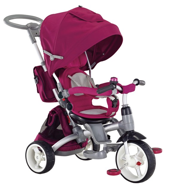 Little Tiger Luxus szülőkormányos tricikli Pink forgatható és dönthető üléssel