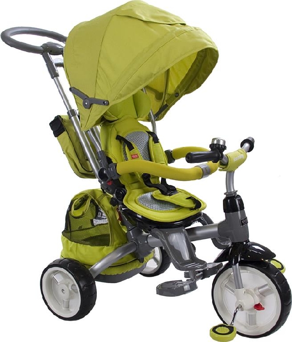 Little Tiger Luxus szülőkormányos 4in1 tricikli Green forgatható, dönthető üléssel