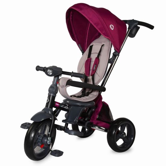 COCCOLLE VELO EVA  4in1 Összecsukható tricikli VIOLET, Összecsukható váz ,  Forgatható ülés,